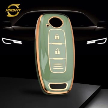 NIA6T1-Green-Gold Plating- Car Key Cover For Nissan