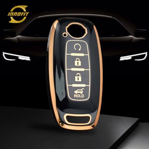 NIA7T1-Black-Gold Plating- Car Key Cover For Nissan