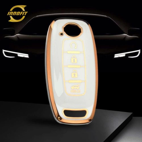 NIA7T1-White-Gold Plating- Car Key Cover For Nissan