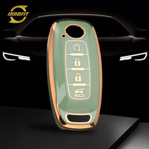 NIA7T1-Green-Gold Plating- Car Key Cover For Nissan