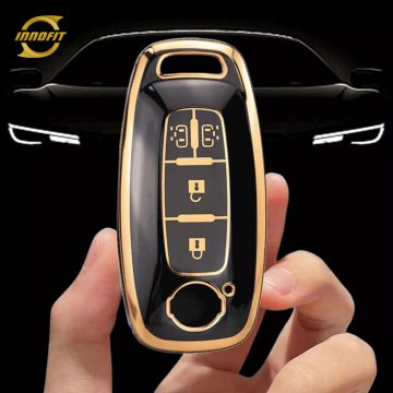 NIA8T1-Black-Gold Plating- Car Key Cover For Nissan