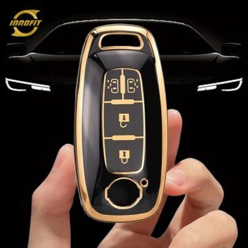 NIA8T1-Black-Gold Plating - غطاء مفتاح السيارة لنيسان