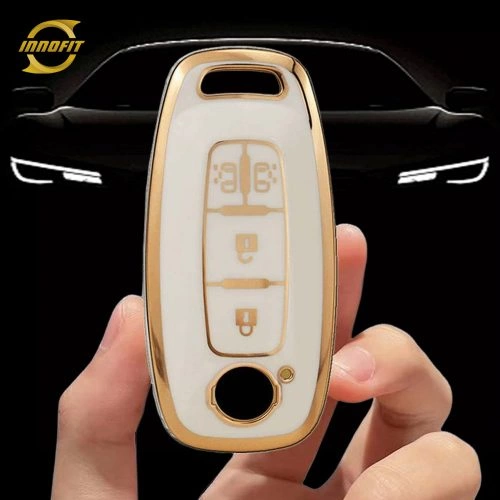 NIA8T1-White-Gold Plating- Car Key Cover For Nissan