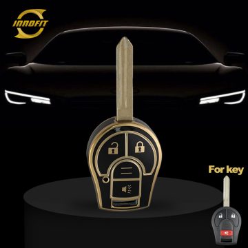 NIE5T1-Black-Gold Plating- Car Key Cover For Nissan