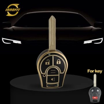 NIE5T1-Black-Gold Plating- Car Key Cover For Nissan