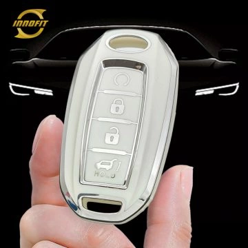 INA2T1-bianco-placcatura argento-copertura della chiave dell'auto per Infiniti