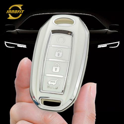 INA2T1-White-Silver Plating- Car Key Cover For Infiniti