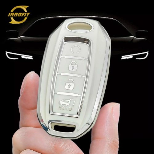 INA2T1-White-Silver Plating- Car Key Cover For Infiniti