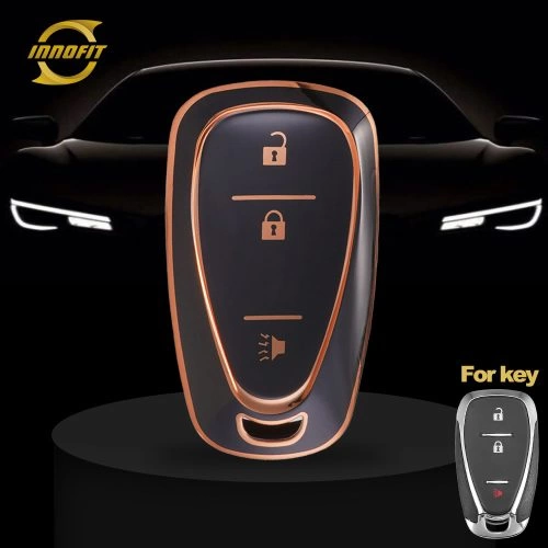 CEA1T1-Black-Gold Plating- Car Key Cover For Chevrolet Holden