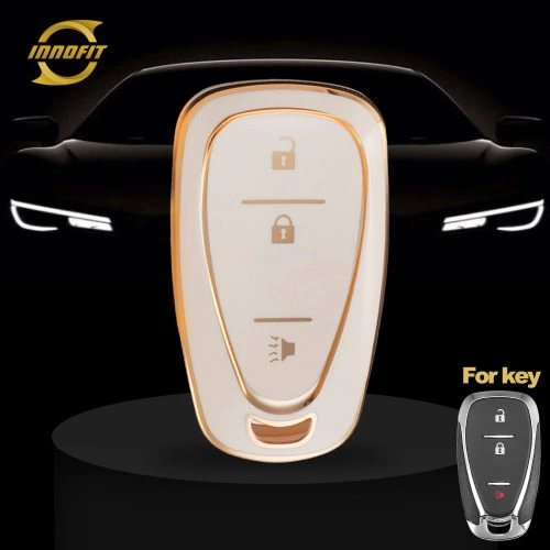 CEA1T1-White-Gold Plating- Car Key Cover For Chevrolet Holden