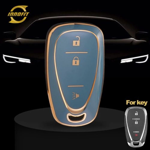 CEA1T1-Granny Grey-Gold Plating- Car Key Cover For Chevrolet Holden