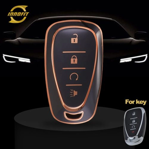 CEA5T1-Black-Gold Plating- Car Key Cover For Chevrolet Holden