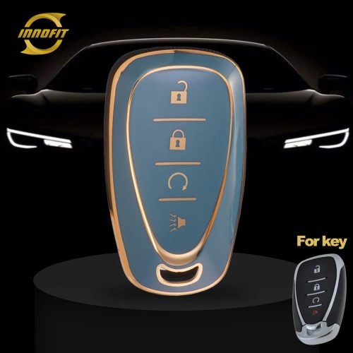 CEA5T1-Granny Grey-Gold Plating- Car Key Cover For Chevrolet Holden