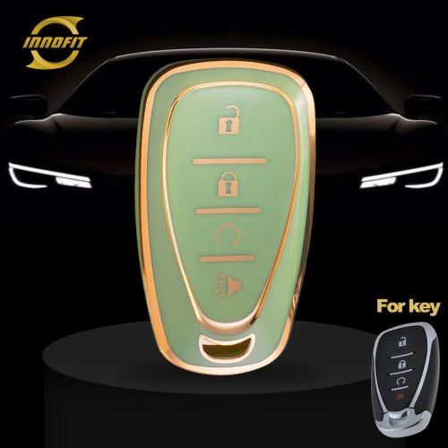 CEA5T1-Green-Gold Plating- Car Key Cover For Chevrolet Holden