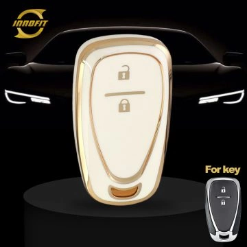 CEA7T1-White-Gold Plating- Car Key Cover For Chevrolet Holden