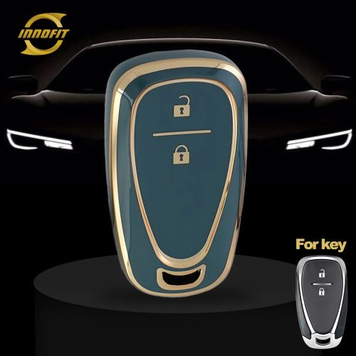 CEA7T1-Granny Grey-Gold Plating- Car Key Cover For Chevrolet Holden