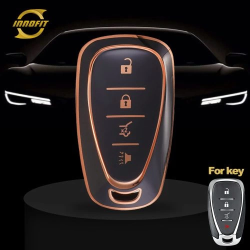 CEA8T1-Black-Gold Plating- Car Key Cover For Chevrolet Holden