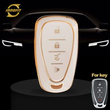 CEA8T1-White-Gold Plating- Car Key Cover For Chevrolet Holden