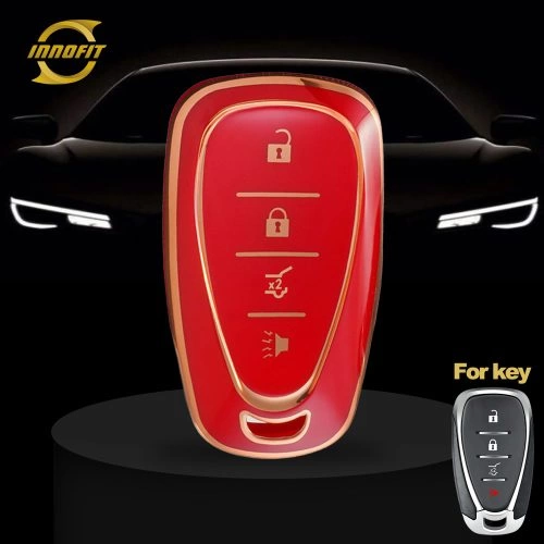 CEA8T1-Red-Gold Plating- Car Key Cover For Chevrolet Holden