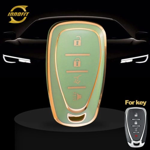 CEA8T1-Green-Gold Plating- Car Key Cover For Chevrolet Holden