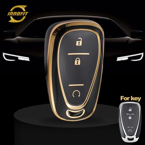 CEA9T1-Black-Gold Plating- Car Key Cover For Chevrolet Opel Holden