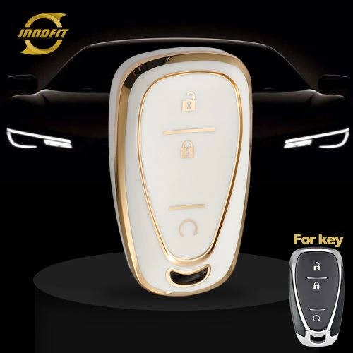 CEA9T1-White-Gold Plating- Car Key Cover For Chevrolet Opel Holden