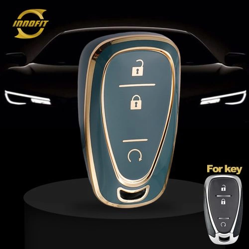 CEA9T1-Granny Grey-Gold Plating- Car Key Cover For Chevrolet Opel Holden