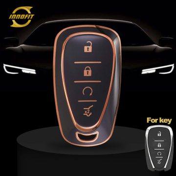 CEA12T1-Black-Gold Plating- Car Key Cover For Chevrolet Holden