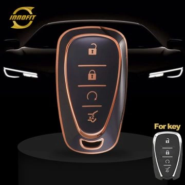 CEA12T1-Black-Gold Plating- Car Key Cover For Chevrolet Holden