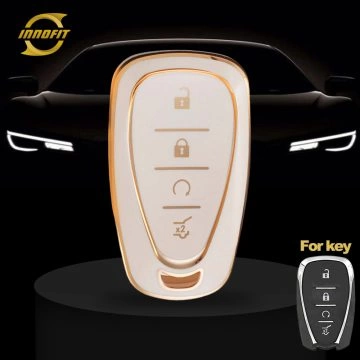 CEA12T1-White-Gold Plating- Car Key Cover For Chevrolet Holden