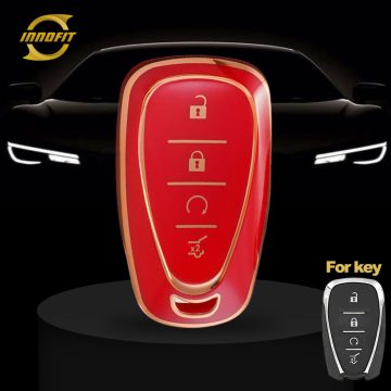 CEA12T1-Red-Gold Plating- Car Key Cover For Chevrolet Holden