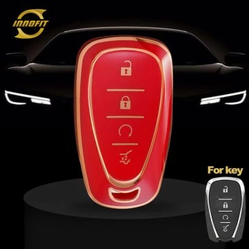 CEA12T1-Red-Gold Plating- Car Key Cover For Chevrolet Holden