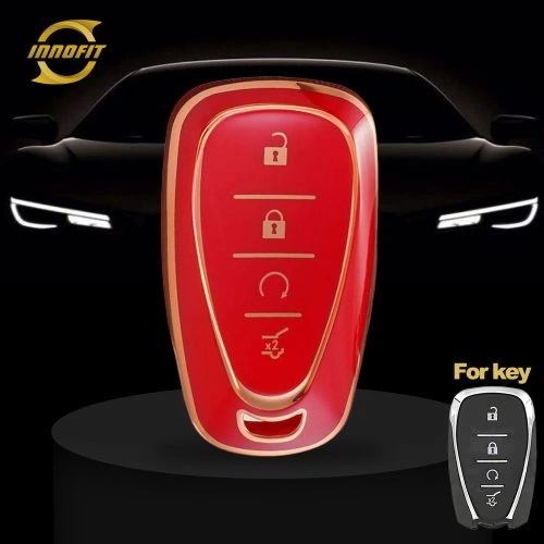 CEA12T1-Red-Gold Plating- Car Key Cover For Chevrolet Holden