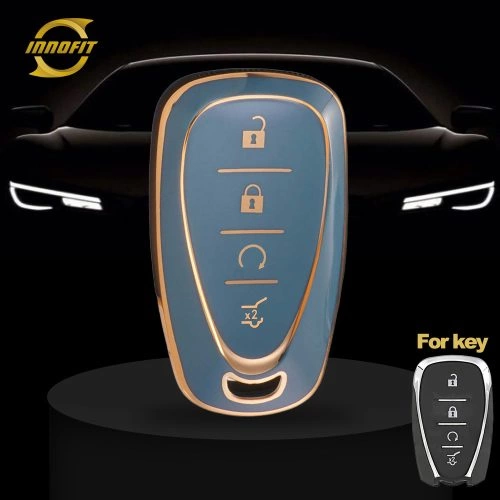 CEA12T1-Granny Grey-Gold Plating- Car Key Cover For Chevrolet Holden