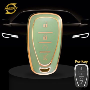 CEA12T1-Green-Gold Plating- Car Key Cover For Chevrolet Holden
