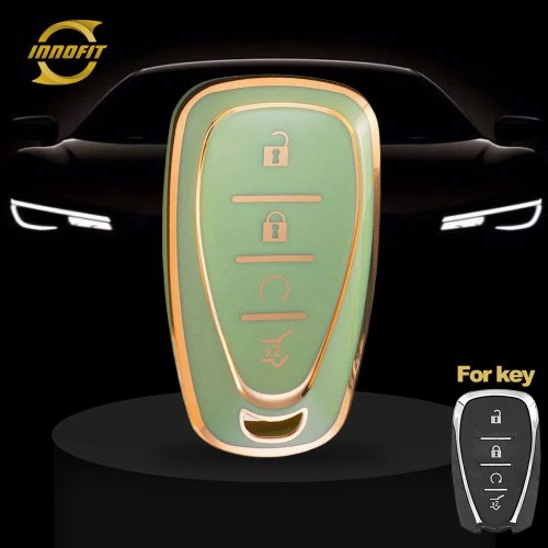 CEA12T1-Green-Gold Plating- Car Key Cover For Chevrolet Holden