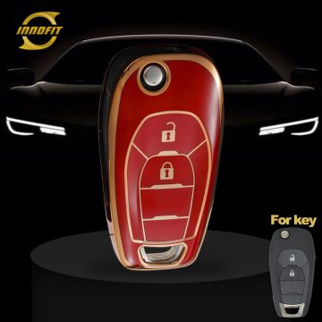 CEE5T1-Red-Gold Plating- Car Key Cover For Chevrolet