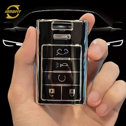 CEM1T1-Black-Silver Plating- Car Key Cover For Chevrolet Cadillac