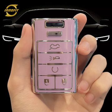 CEM1T1-Purple-Silver Plating- Car Key Cover For Chevrolet Cadillac