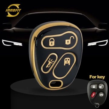CEO2T1-Black-Gold Plating- Car Key Cover For Chevrolet GMC