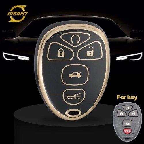 CEP2T1-Black-Gold Plating- Car Key Cover For Chevrolet Cadillac GMC