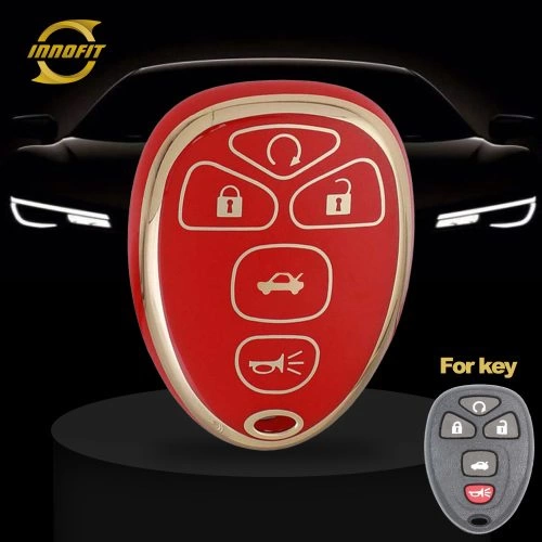 CEP2T1-Red-Gold Plating- Car Key Cover For Chevrolet Cadillac GMC