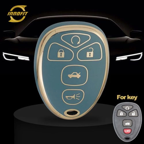 CEP2T1-Granny Grey-Gold Plating- Car Key Cover For Chevrolet Cadillac GMC