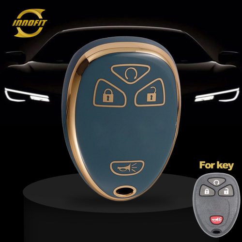 CEP5T1-Granny Grey-Gold Plating- Car Key Cover For Chevrolet Cadillac GMC
