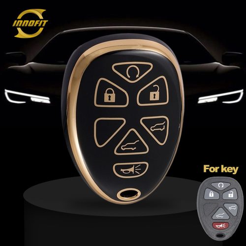 CEP6T1-Black-Gold Plating- Car Key Cover For Chevrolet Cadillac GMC