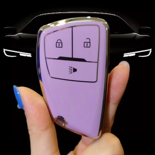 CEV1T1-Purple-Silver Plating- Car Key Cover For Chevrolet Buick GMC