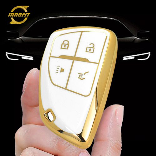 CEV2T1-White-Gold Plating- Car Key Cover For Chevrolet Buick GMC