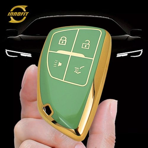 CEV2T1-Green-Gold Plating- Car Key Cover For Chevrolet Buick GMC