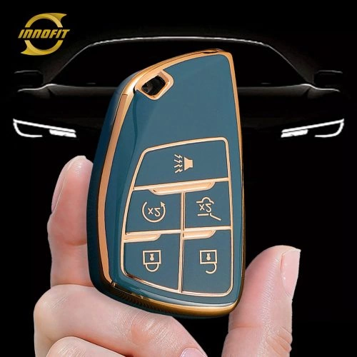 CEV3T1-Granny Grey-Gold Plating- Car Key Cover For Chevrolet Buick GMC