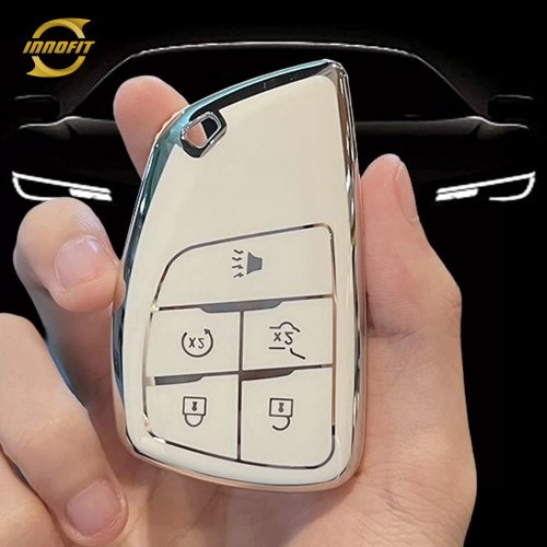 CEV3T1- 화이트-실버 도금- 시보레 뷰익 GMC 용 자동차 키 커버